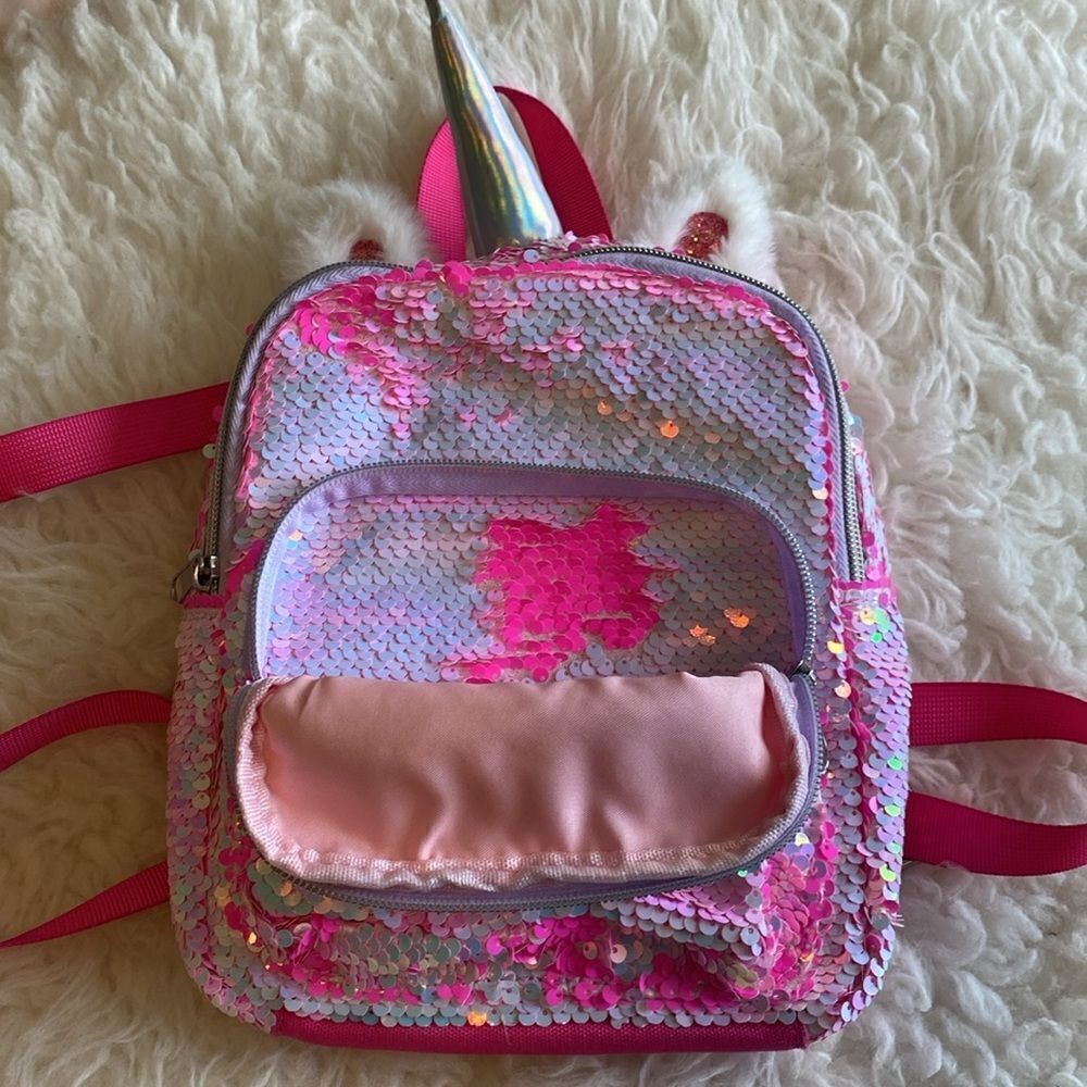 Pink sequin unicorn backpack - Picture 4 of 4